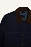 DeFacto Slim Fit Dar Kesim Kontrast Yakalı Mevsimlik Baharlık Jean Ceket E5490AX25SPNM34