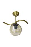 Fuji Eskitme Tekli Bal Camlı Avize | Kaliteli Modern Metal Avize