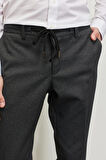 Erkek Antrasit Ekstra Slim Fit Dar Kesim Kırlangıç Yaka Diyagonal Desenli Takım Elbise