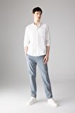 DeFacto Regular Fit Polo Yaka Oxford Basic Düz Uzun Kollu Beyaz Gömlek A8028AX24SPWT83