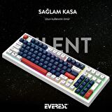 Everest KB-98 SILENT Mavi/Beyaz/Kırmızı SESSİZ Rainbow Q Membrane Oyuncu Klavyesi