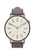 Fro LW38 Silver Kasa 38 mm Kahverengi Kordon Akıllı Saat