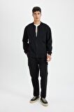 DeFacto Relax Fit Kolej Yaka Fermuarlı Çift Cepli Mevsimlik İnce Bomber Hırka D2605AX24AUBK81
