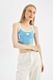 DeFacto Coool Fitted Baskılı Crop Askılı Atlet D1421AX24SMBE339