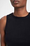 DeFactoFit Slim Fit Dar Kesim Bisiklet Yaka Ribana Basic Düz Sporcu Atlet Z6573AZ24SPBK81
