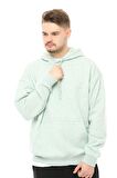 defy's Erkek Oversize Kapüşonlu Sweatshirt Yeşil Melanj