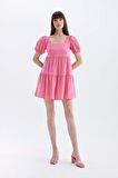 DeFacto Babydoll Kare Yaka Kısa Kollu Midi Elbise C5291AX24HSPN625