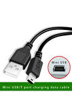  Mini Usb To Usb Data Şarj Kablosu Kamera Mp3 Mp4 Ps3 Radyo Navigasyon Şarj Kablosu Piramit Uç 1.5 Metre