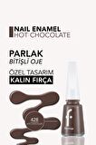 Flormar Klasik Parlak Bitişli Yüksek Pigmentli Oje - Nail Enamel- 428 Hot Chocolate New- 8682536036115