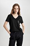 DeFacto Regular Fit V Yaka Kısa Kollu Tişört U3769AZ24SPBK81