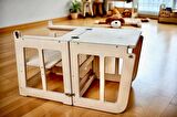 Montessori Öğrenme Kulesi | Ahşap Çocuk Taburesi | Masa ve Sandalye Özellikli Yardımcı Kule
