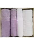 Özdilek Hamam Seti Fidelya Krem-Lila Best Set