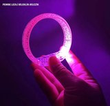Pembe Led Işıklı Baskı Yapılabilen Pilli Bileklik Bilezik 1,5 Cm Genişlik