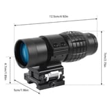 Magnifier 3x Yakınlaştırmalı Dürbün  22mm Ray Uyumlu, Katlanır Yaylı Ayaklı