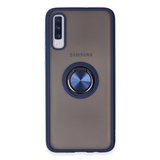 Samsung Galaxy A70 Kılıf Montreal Yüzüklü Silikon Kapak - Lacivert