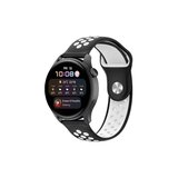 Watch 20mm Spor Delikli Kordon - Siyah-beyaz