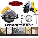 Moonshop Gerçek 1050 Watt Daire Testere Sunta Kesme Makinesi Açı Ayarlı + 1 Adet Testere Hediyeli