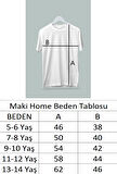 Maki Home Üçlü Kaliteli Baskılı Penye Kız Çocuk Beyaz Siyah Gri Tshirt 5 6 7 8 9 10 11 12 13 14 yaş daisy lilo kuromi