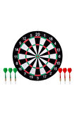 15 İnç Dart Tahtası  Büyük Boy Çift Taraflı Dart Oyun Seti 6 Oklu 
