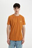 DeFacto Slim Fit Bisiklet Yaka Baskılı Kısa Kollu Tişört C6914AX24SMOG169