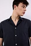 DeFacto %100 Pamuk Regular Fit Yazlık Polo Yaka Keten Görünümlü Kısa Kollu Gömlek D7551AX25SPAR190