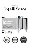 Katlanır Tepsili Sehpa Çıkarılabilir Tepsili Modern Koltuk Yanı Orta Sehpa 45 x 55 cm