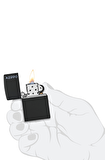 Zippo Çakmak Mat Siyah Hediyelik Kutu Benzin Taş Set du10sy