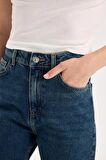 90's Wide Leg Yüksek Bel Geniş Paça Uzun Jean Kar Yıkamalı Pantolon
