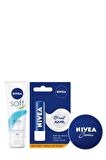 Nivea Soft Krem 75ml + Dudak Kremi Original 4,8gr + Creme 75ml