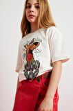 DeFacto Kız Çocuk Scooby Doo Oversize Geniş Kalıp Bisiklet Yaka Kısa Kollu Tişört E0484A825SPER99