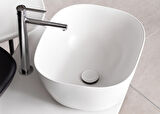 VitrA Plural 7811B401-0016 Kare Yüksek Çanak Lavabo, VitrA Clean, 45 cm, Mat Beyaz