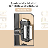 NPO Diamond PP(Polipropilen) Büyük ve Orta Boy 2'li Kırılmaz Valiz Seti - Gold