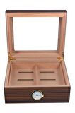 Falconetti Kahverengi 2 Katlı Camlı Humidor Puro Kutusu rc07x