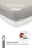 Calmera Home Tek Kişilik %100 Pamuk Penye Lastikli Çarşaf - 100 x 200 cm Açık Gri