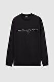 Twn Slim Fit Siyah Nakışlı Sweatshirt 2ECE25ORT0694