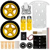 2WD Şeffaf Smart Car Tekerlekli Araba Şasisi Seti