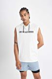 DeFactoFit Slim Fit Dar Kesim Baskılı Kapüşonlu Sporcu Atlet A1819AX24HSER105