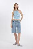 DeFacto Coool Fitted Halter Yaka Desenli Fitilli Kaşkorse Atlet D4245AX24HSBE773