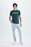 DeFacto Slim Fit Dar Kesim Bisiklet Yaka Baskılı Kısa Kollu Tişört C5674AX24HSGN146