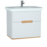 VitrA Sento 60824 Lavabo Dolabı, Çift Çekmeceli, 80 cm, Mat Beyaz
