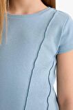 DeFacto Kız Çocuk Slim Fit Dar Kesim Bisiklet Yaka Basic Düz Ribana Kısa Kollu Tişört C0104A825SMBE760