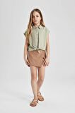 DeFacto Kız Çocuk Cropped Fit Kısa Kollu Gömlek C0819A824SMGN497