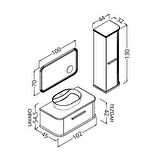 CASSE 100 CM BEYAZ LAVABOLU BANYO DOLABI BEYAZ / KAYIN - BOY DOLAP DAHİL