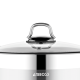 Amboss Saphire Paslanmaz Çelik 16 cm Cam Kapaklı Derin Tencere