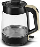 Karaca Glass Tea Xl 2 In 1 Cam Su Isıtıcı & Çay Makinesi Krem