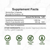 Deal Supplement Glutathione(Glutatyon) 1,000mg Per Serving, 98% Purity | Plus Vitamin C 500mg, Active Reduced Form (GSH) | Intracellular Antioxidant – Supports Detoxification & Immune Health