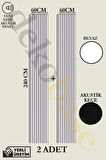 Beyaz (2 ADET) 60x240cm Yeni Nesil Akustik Ahşap Duvar Paneli