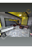 Antrasit-beyaz (2 ADET) 60x240cm Yeni Nesil Akustik Ahşap Duvar Paneli
