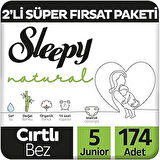 Natural 2'li Fırsat Paketi Bebek Bezi 5 Numara Junior 174 Adet