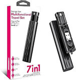 Aksesaurcı 7 in 1 Çok İşlevli USB C adaptör seti Type-C, Usb, Micro Light-ning Port, Seyahat USB kablosu Sim kart, Hafıza Kartı saklama kutusu, kameralar ve daha fazlası